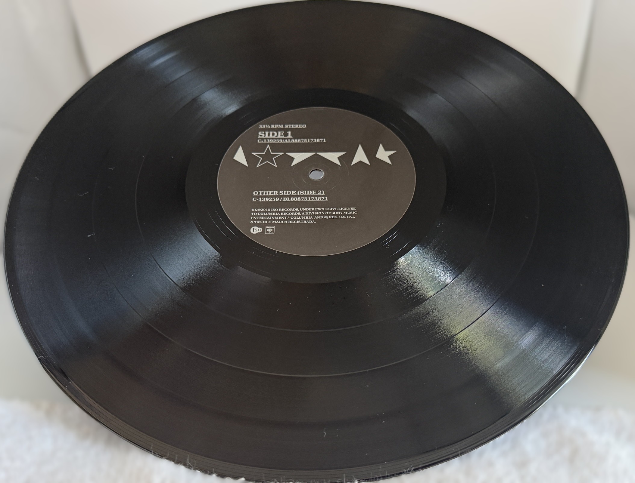 David Bowie Blackstar 180g vinyl record Side 1