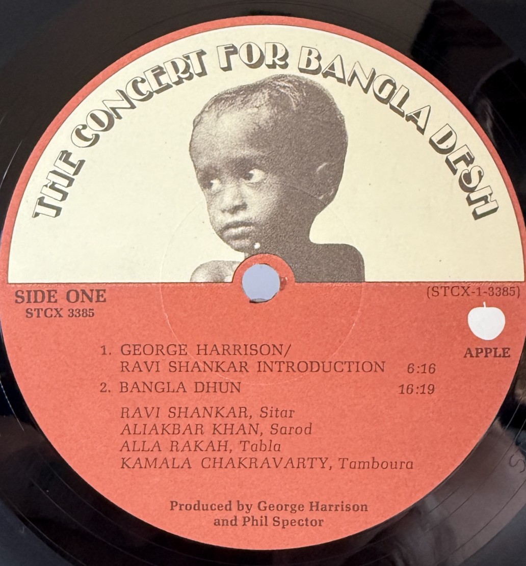 Concert for Bangladesh Apple STCX 3385 Side One label