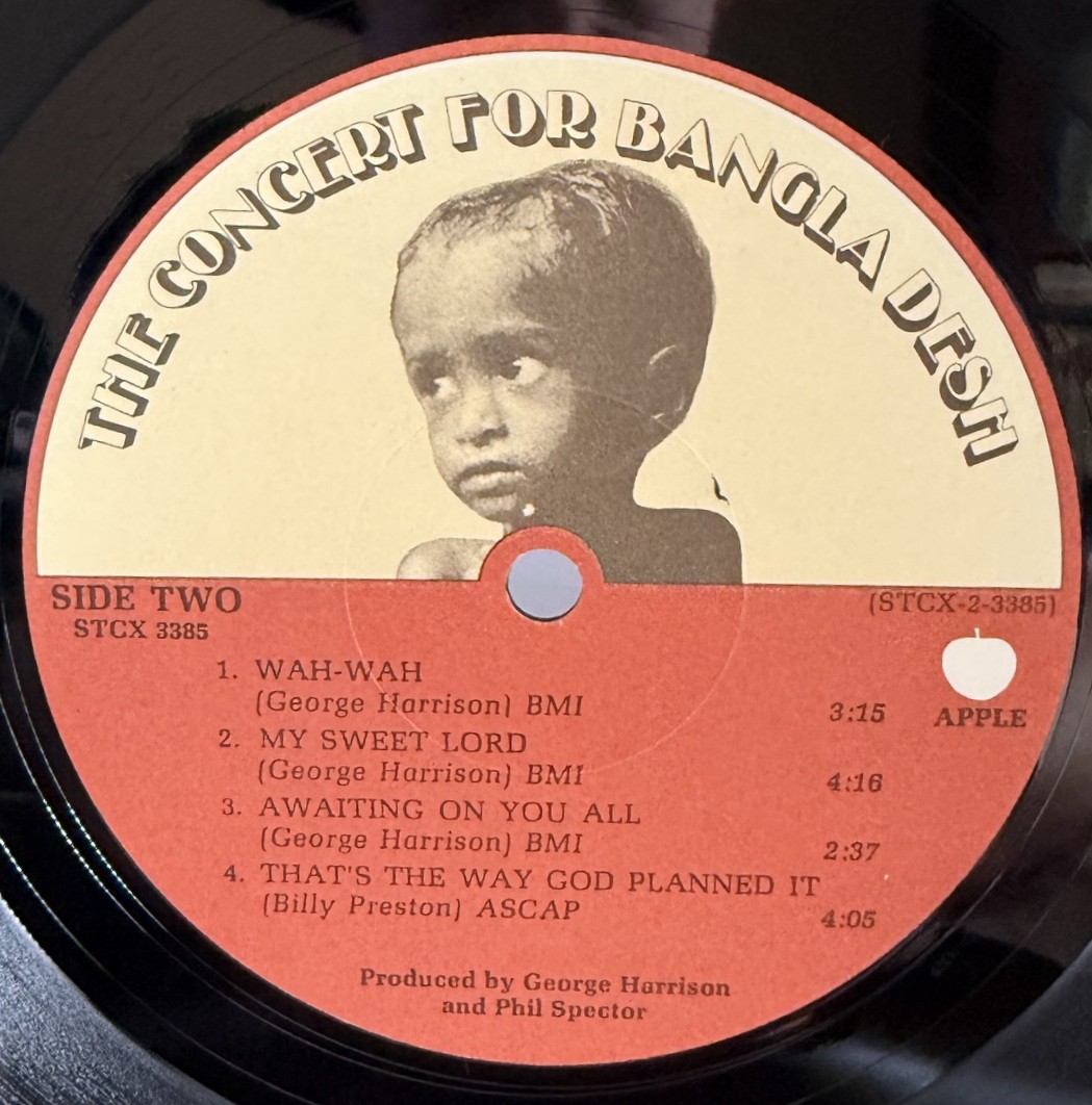 Concert for Bangladesh Apple STCX 3385 Side Two label