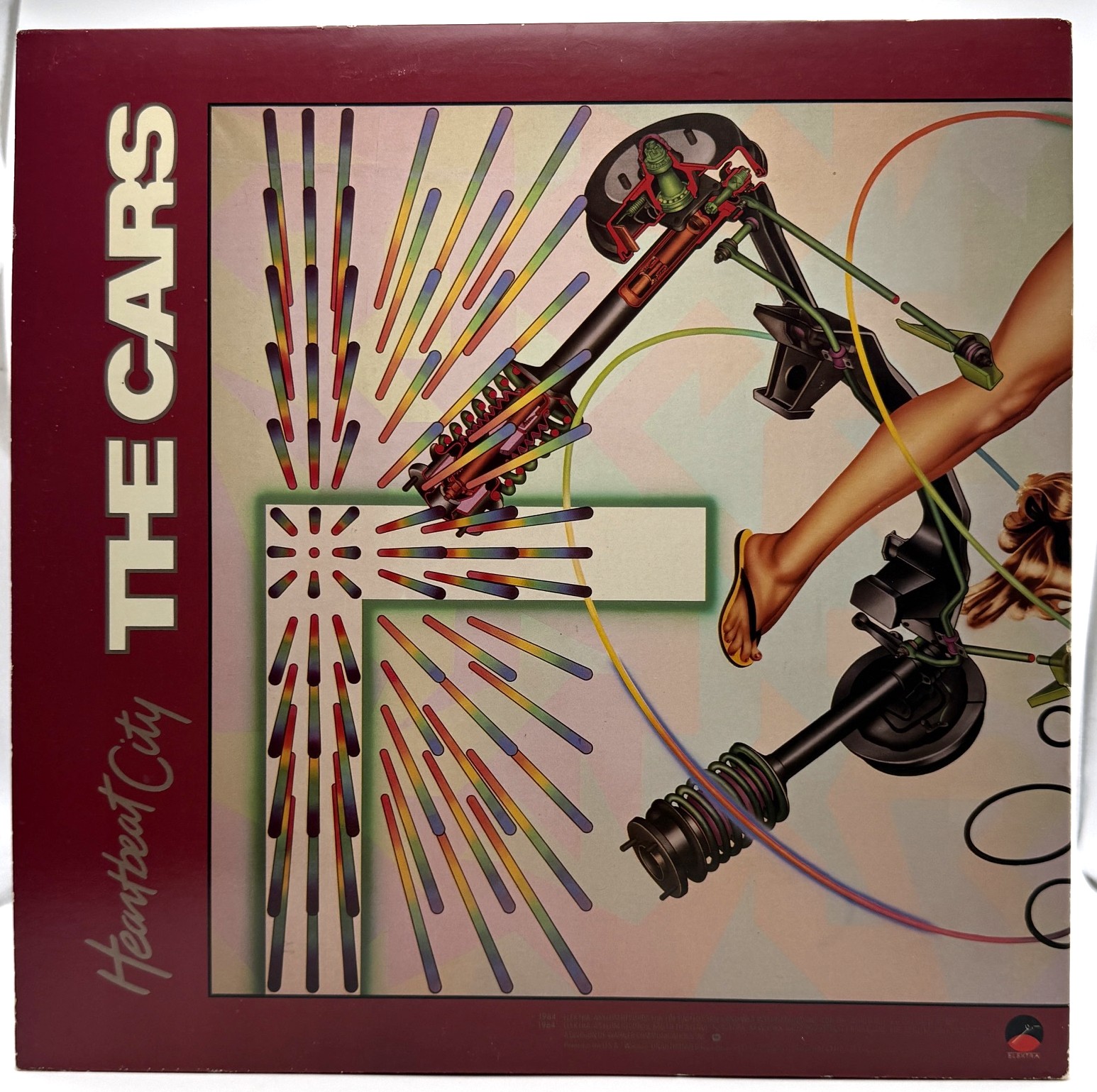 The Cars Heartbeat City gatefold back cover artwork