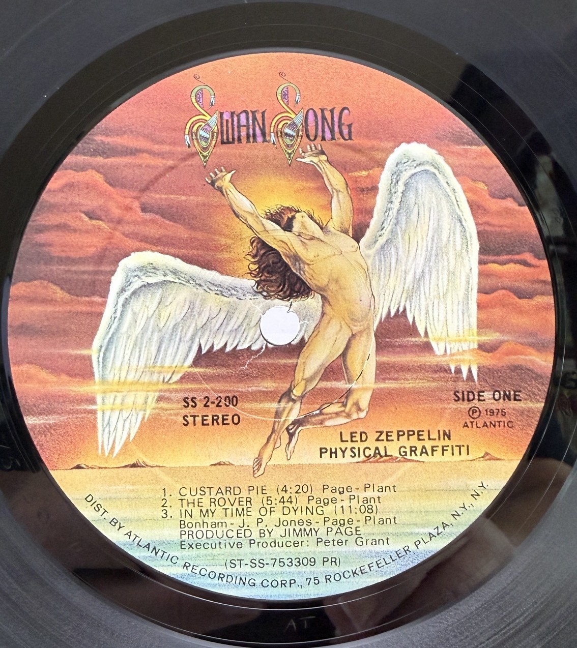 Led Zeppelin Physical Graffiti 1975 Swan Song Side One label