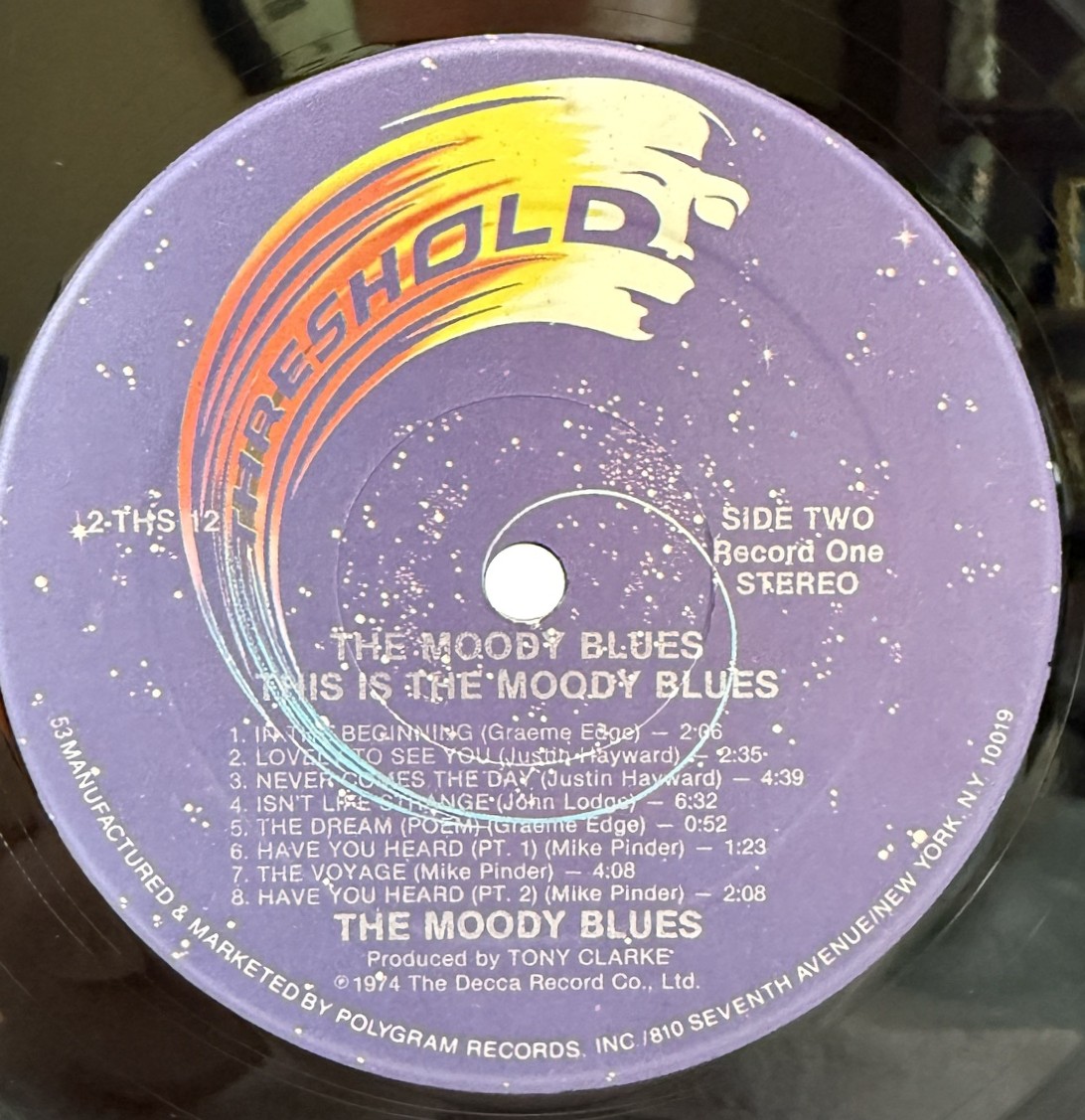 The Moody Blues This Is The Moody Blues Threshold Records Side Two label
