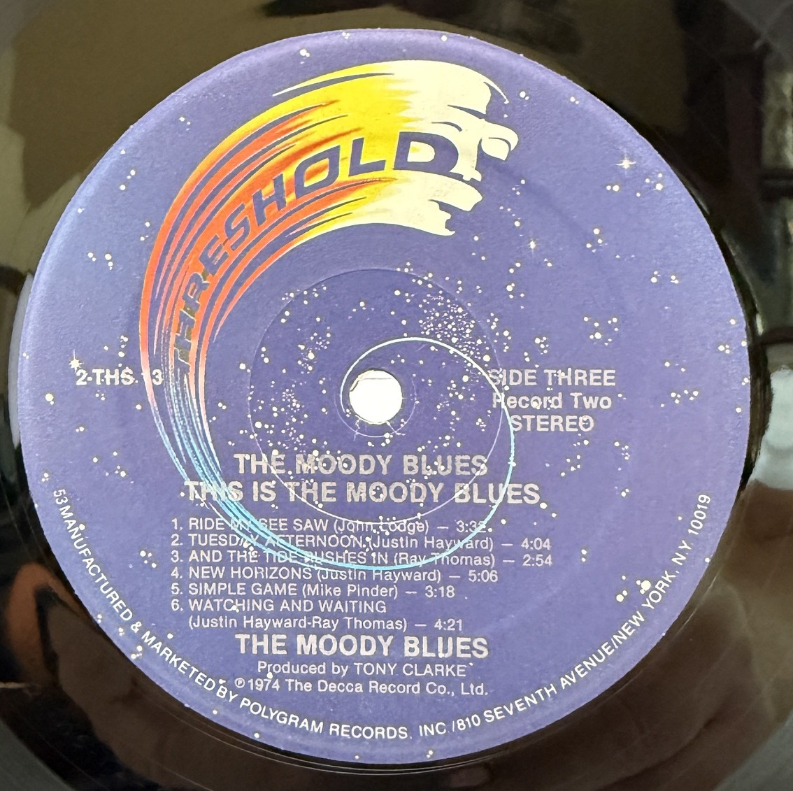 The Moody Blues This Is The Moody Blues Threshold Records Side Three label