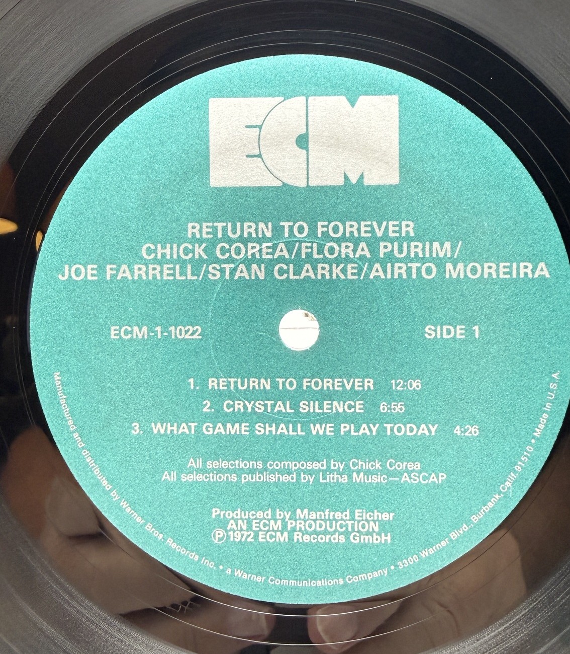 Chick Corea Return to Forever ECM-1-1022 record label