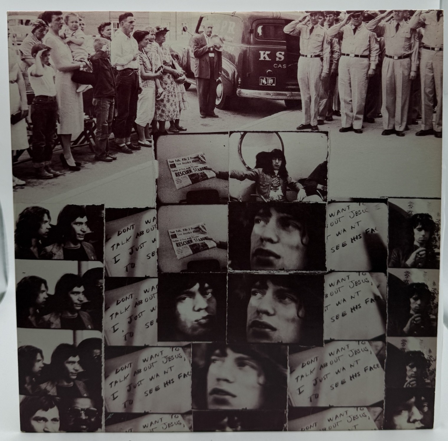 Rolling Stones Exile on Main St printed inner sleeve photographic artwork