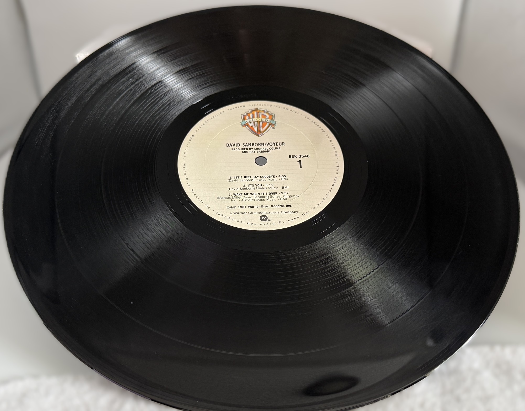 David Sanborn Voyeur Warner Bros. BSK 3546 NM vinyl record