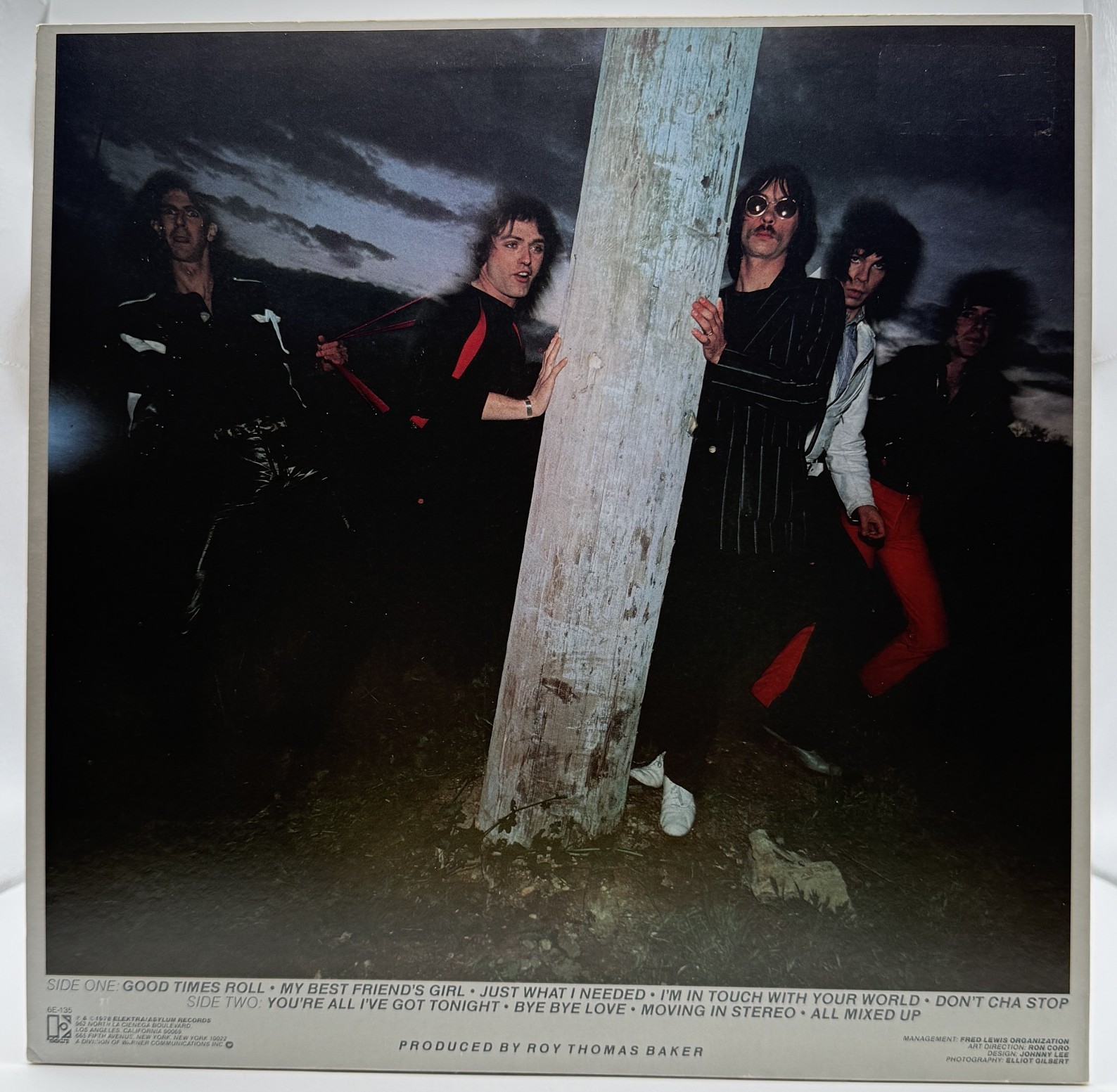 The Cars debut album 1978 back cover