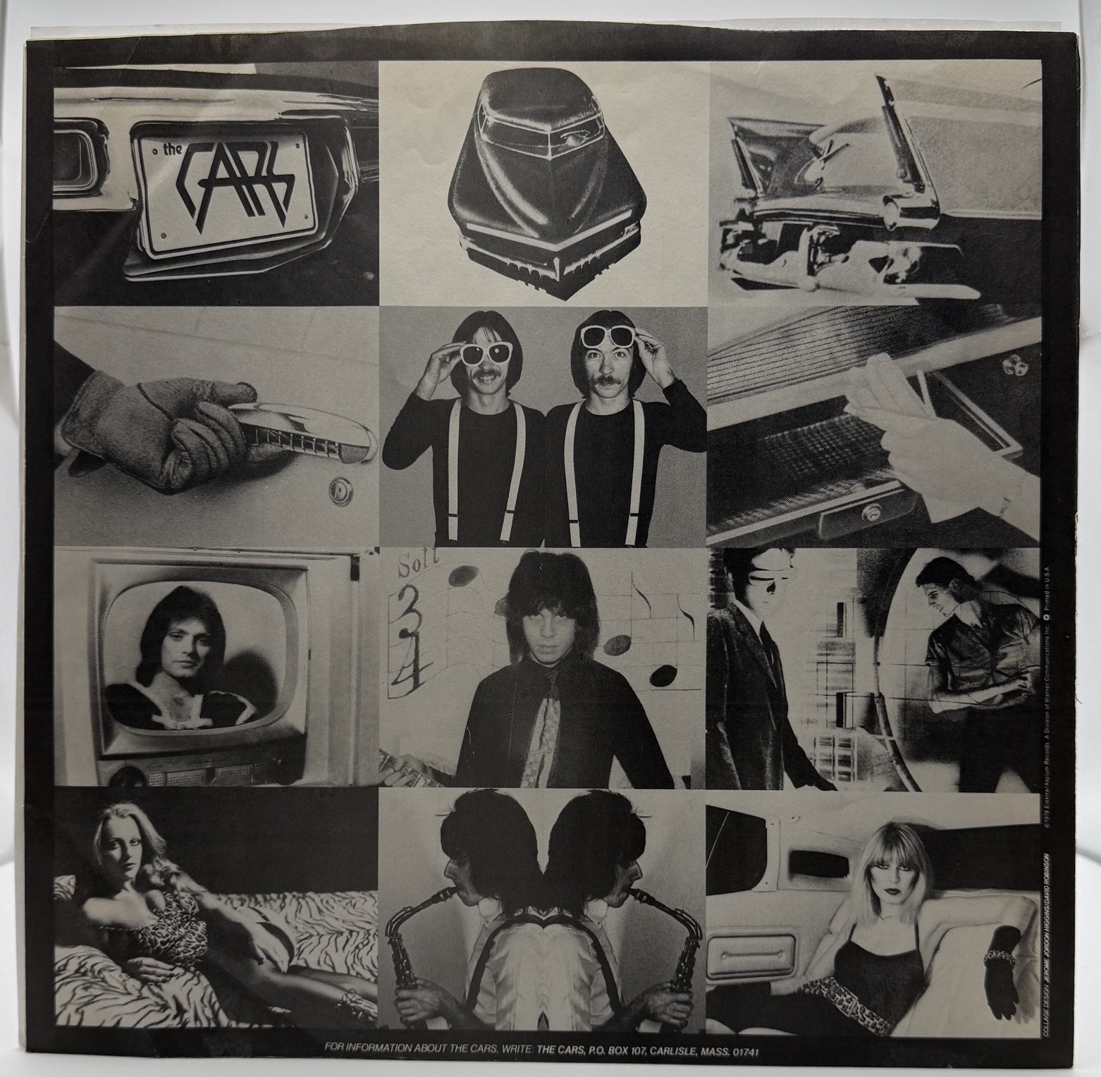 The Cars original inner sleeve photo collage