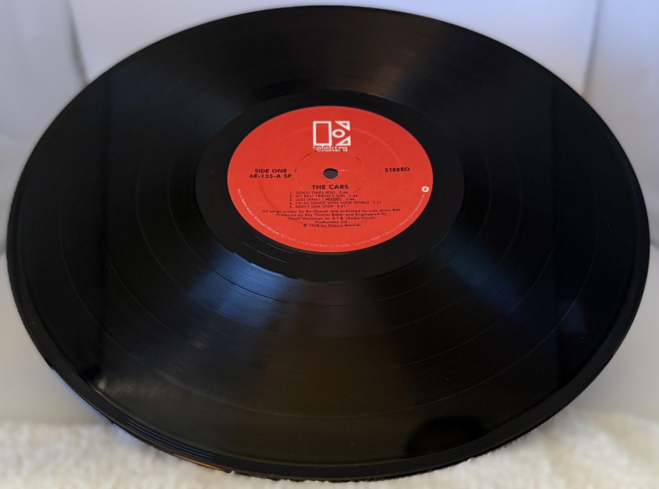 The Cars 1978 Elektra vinyl record