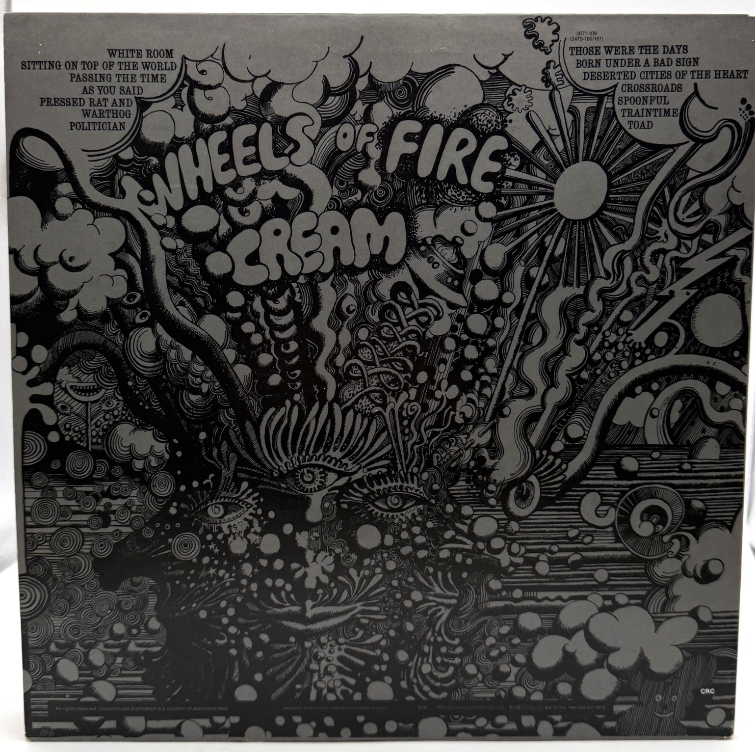 Cream Wheels of Fire vinyl Columbia House CRC back cover