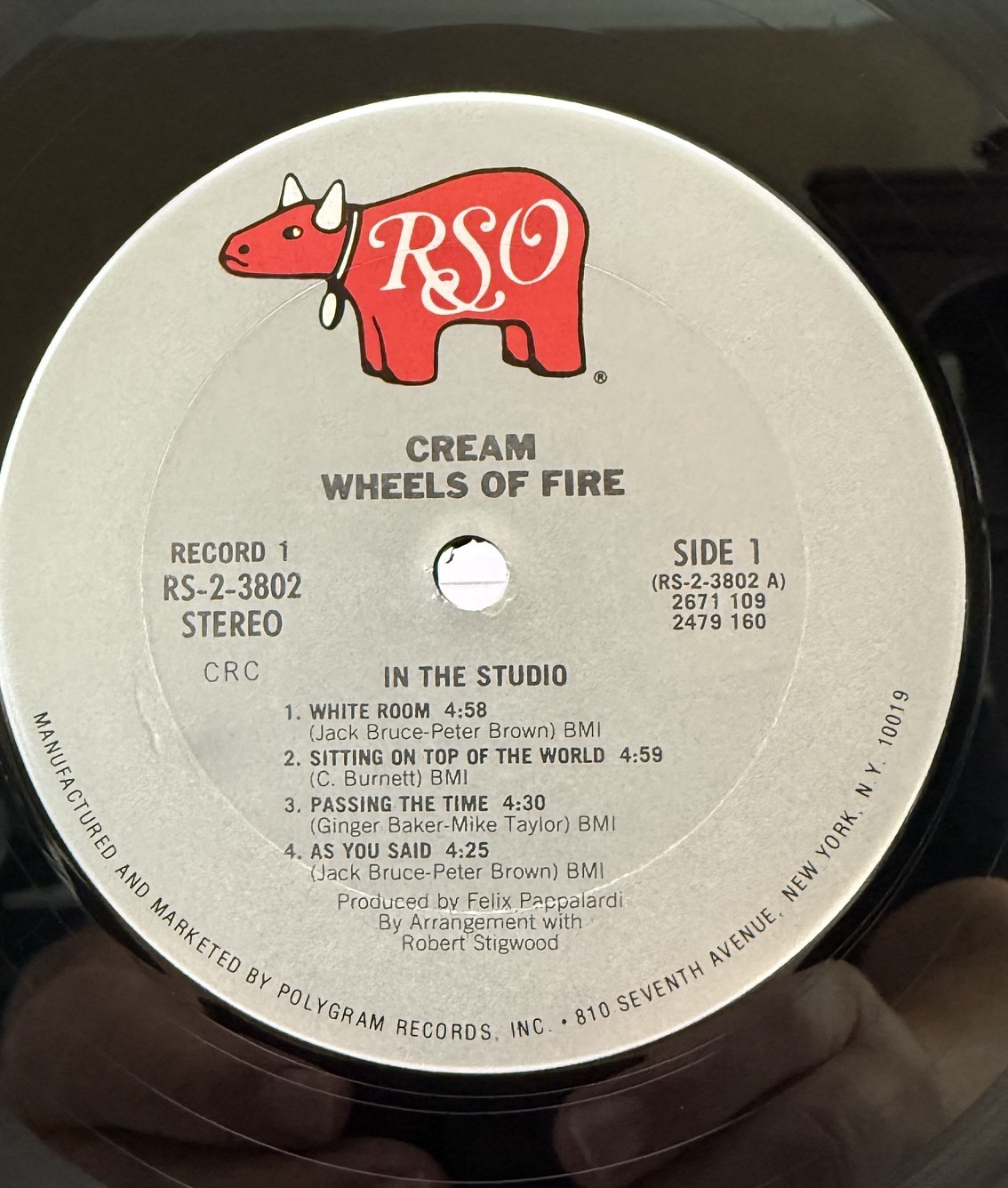 Cream Wheels of Fire Columbia House CRC RSO record label