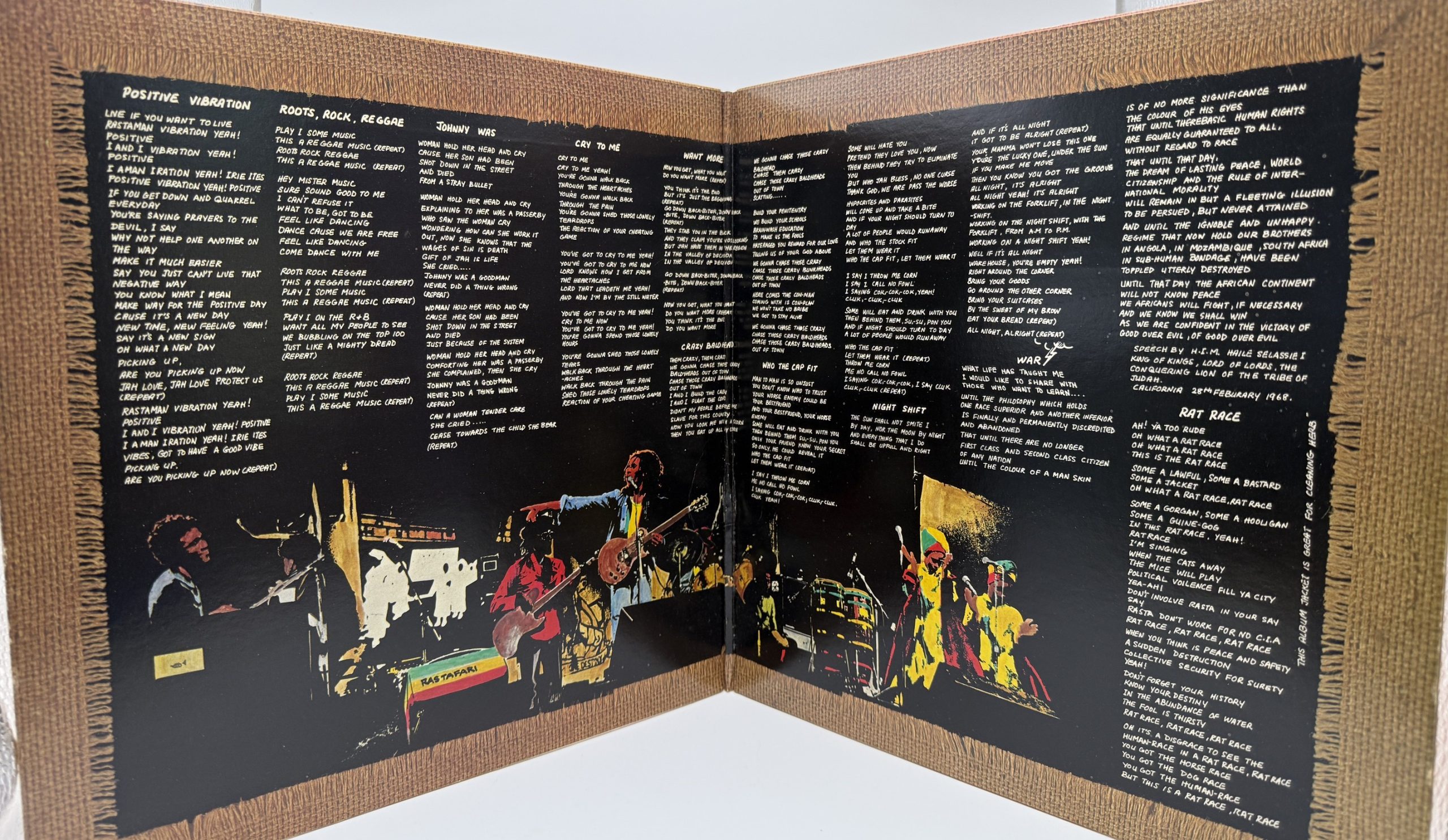 Photo 3: Bob Marley Rastaman Vibration interior gatefold artwork and lyrics