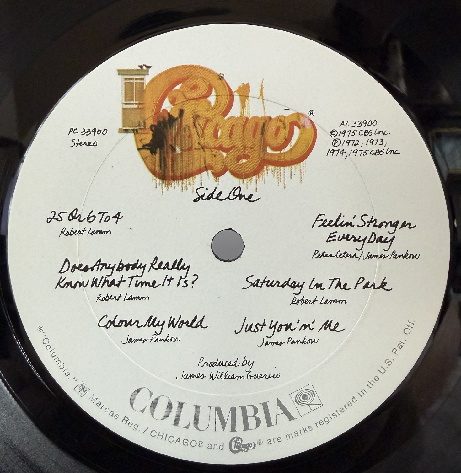 Chicago IX Chicago's Greatest Hits Columbia PC 33900 custom Side A label