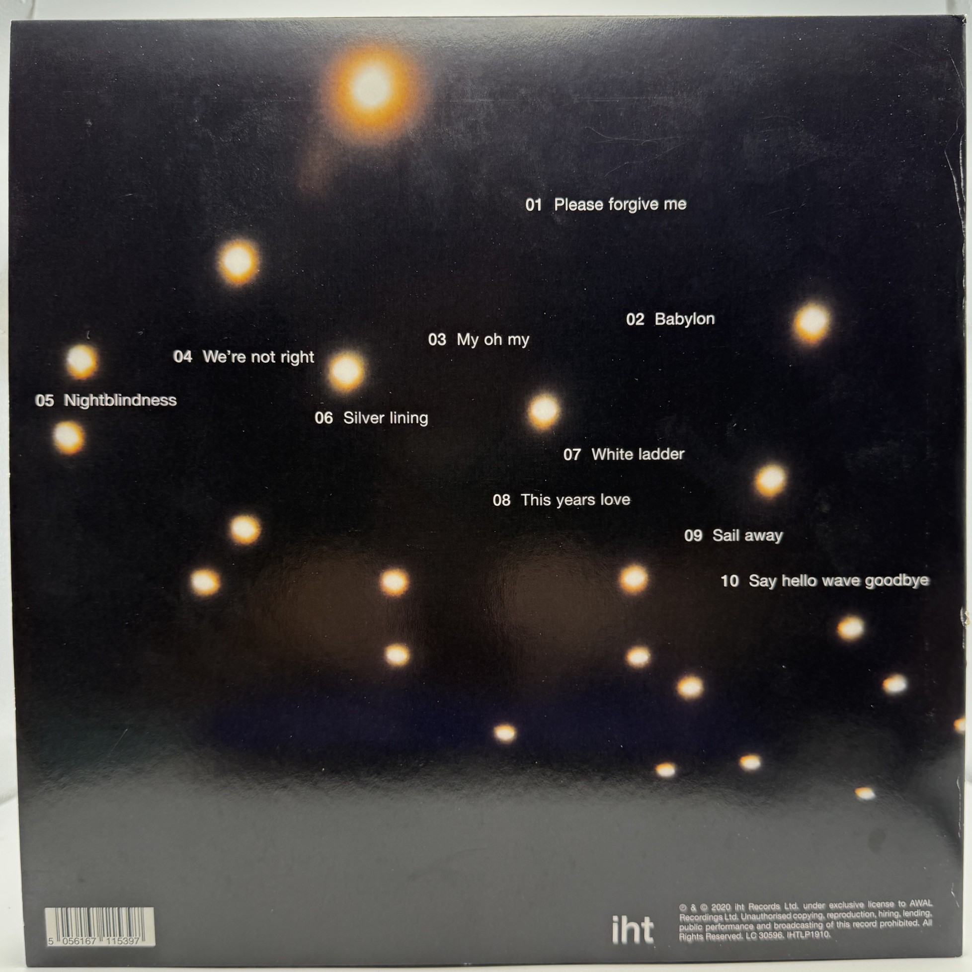 David Gray White Ladder remastered album rear sleeve