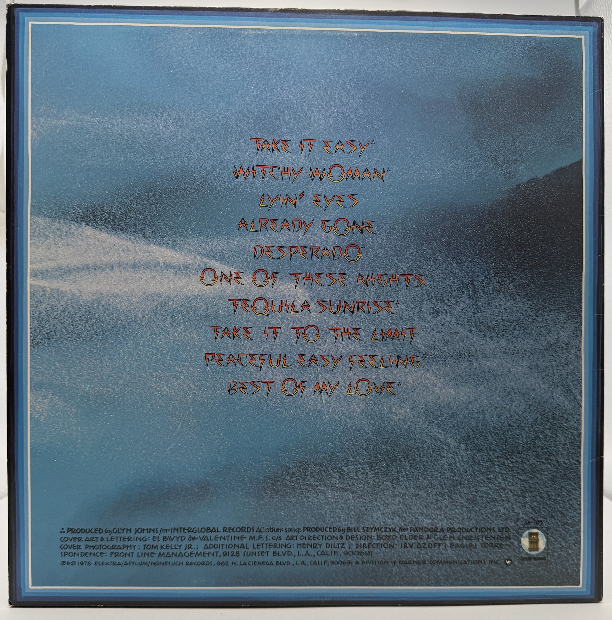 Eagles Their Greatest Hits 1971-1975 Asylum Records back cover