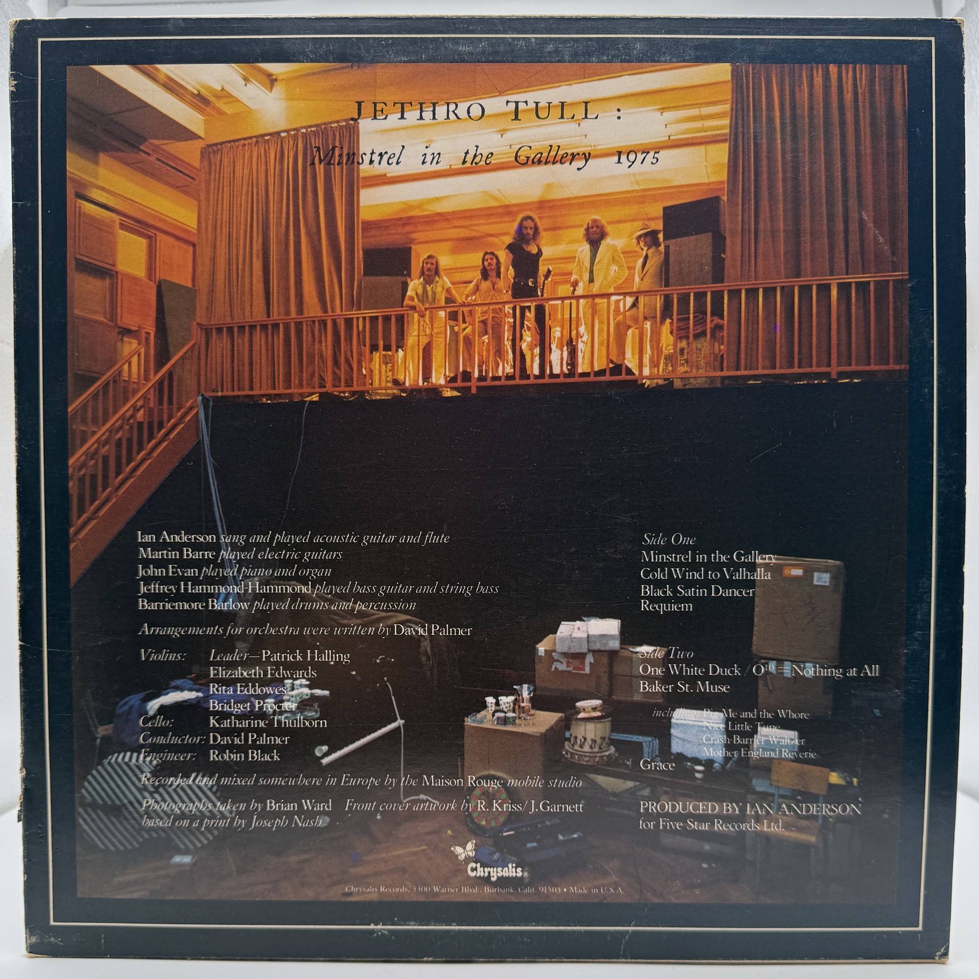 Jethro Tull Minstrel in the Gallery 1975 vinyl LP back cover