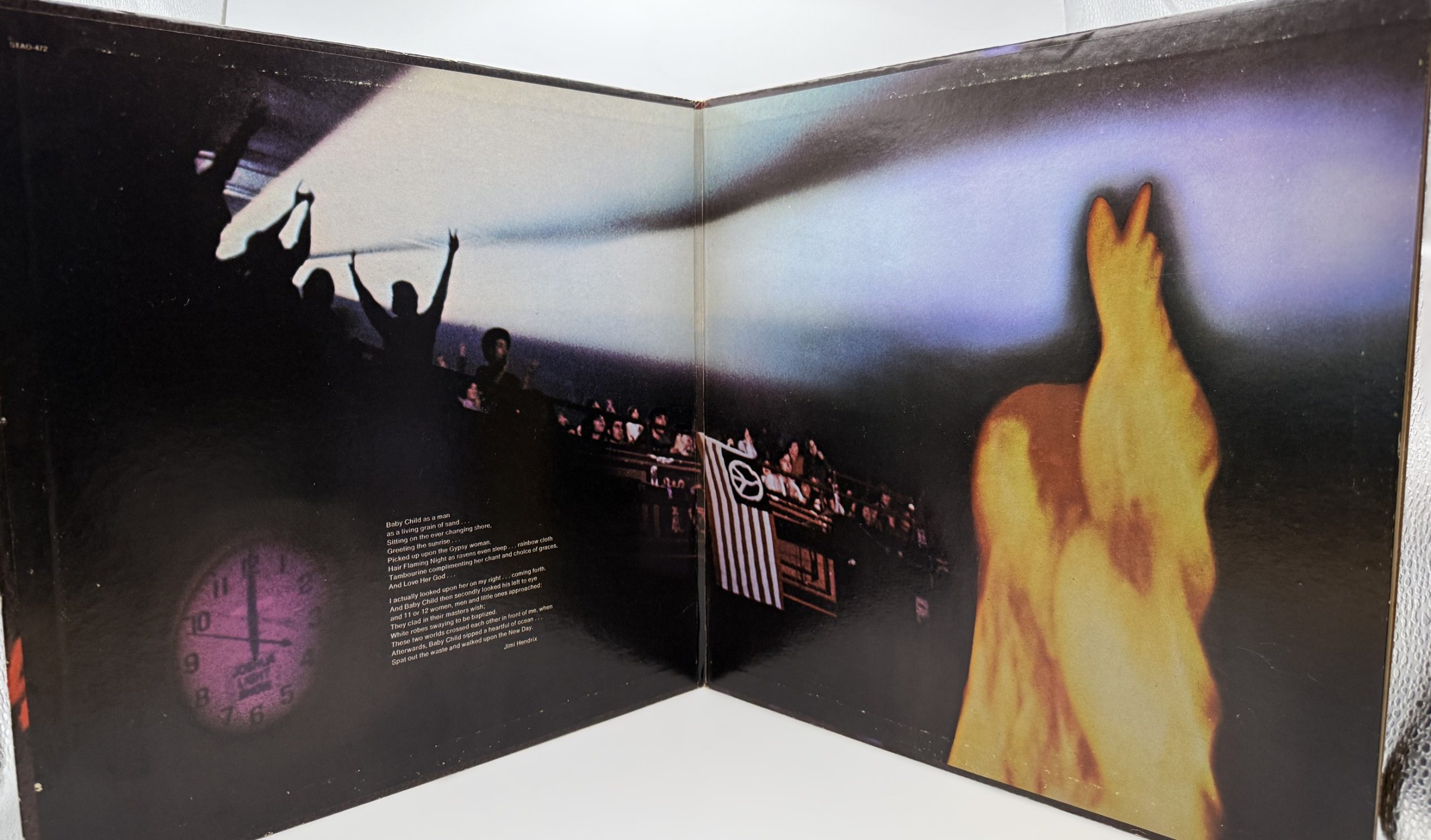 Jimi Hendrix Band of Gypsys 1970 gatefold interior with Fillmore East concert photographs