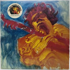 Front cover: Jimi Hendrix The Jimi Hendrix Concerts 1982 vinyl album front cover with original hype sticker