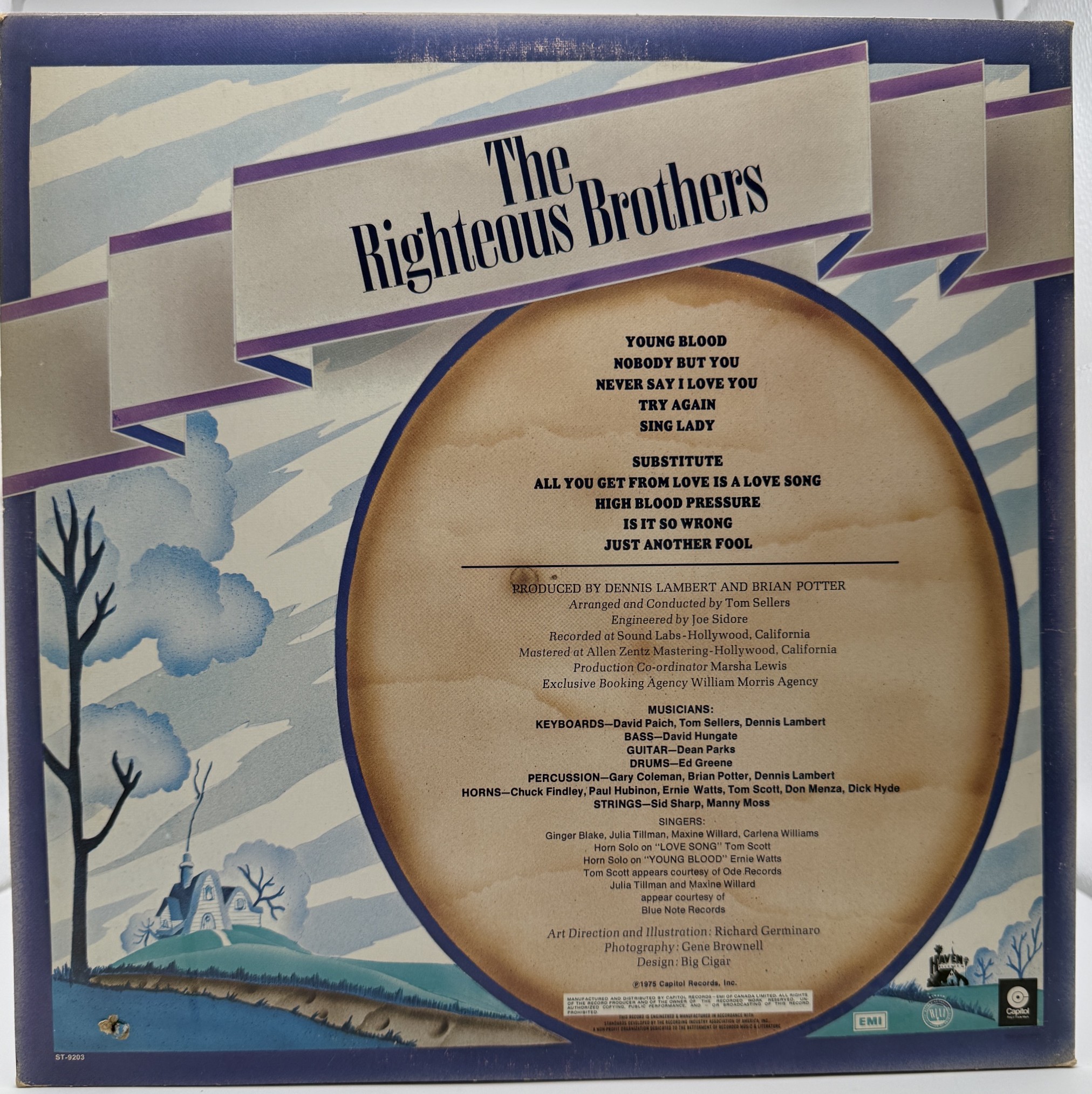 The Righteous Brothers The Sons of Mrs Righteous 1975 Haven Records back cover