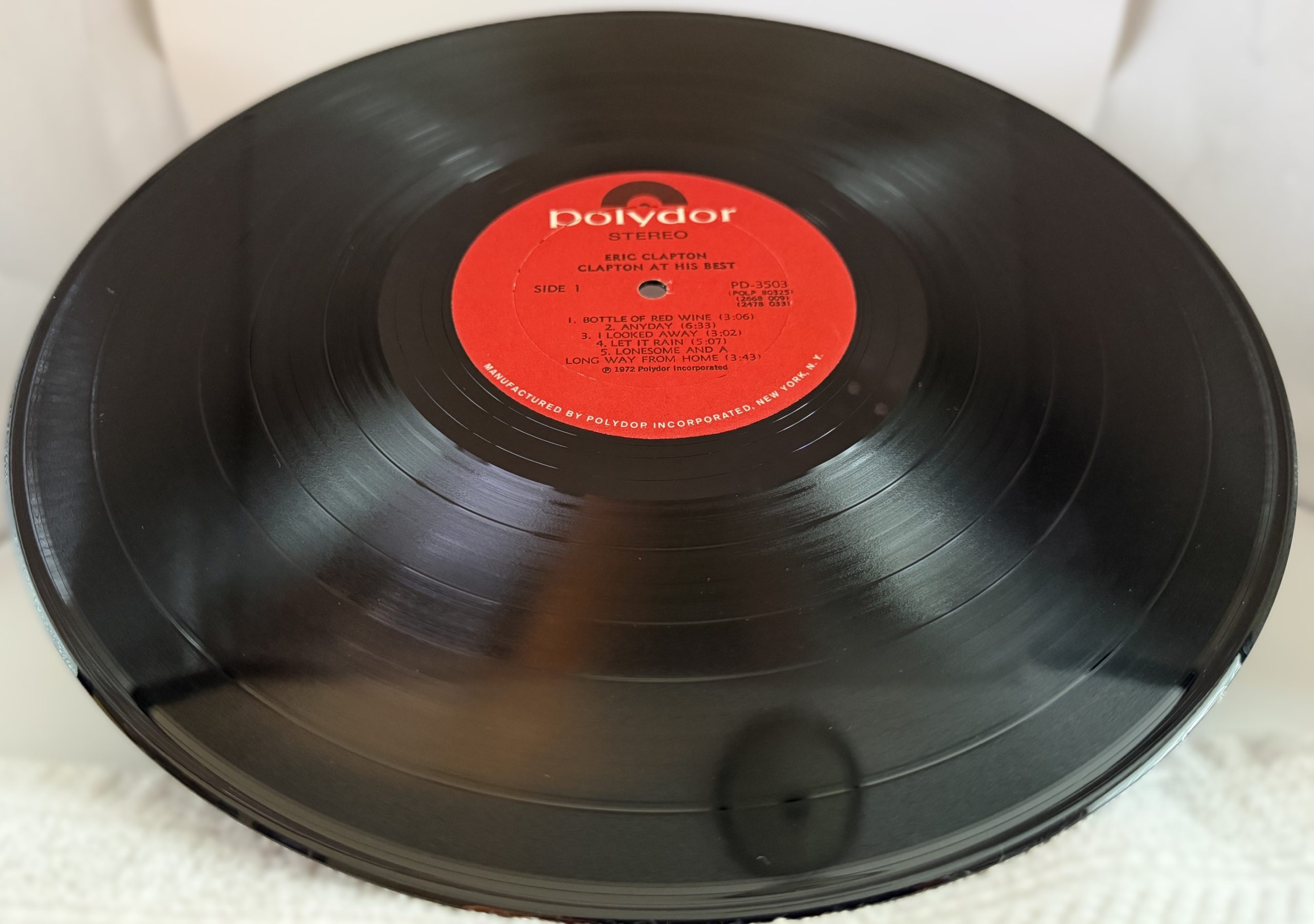 Eric Clapton At His Best 1972 Polydor vinyl LP Side 1 red label