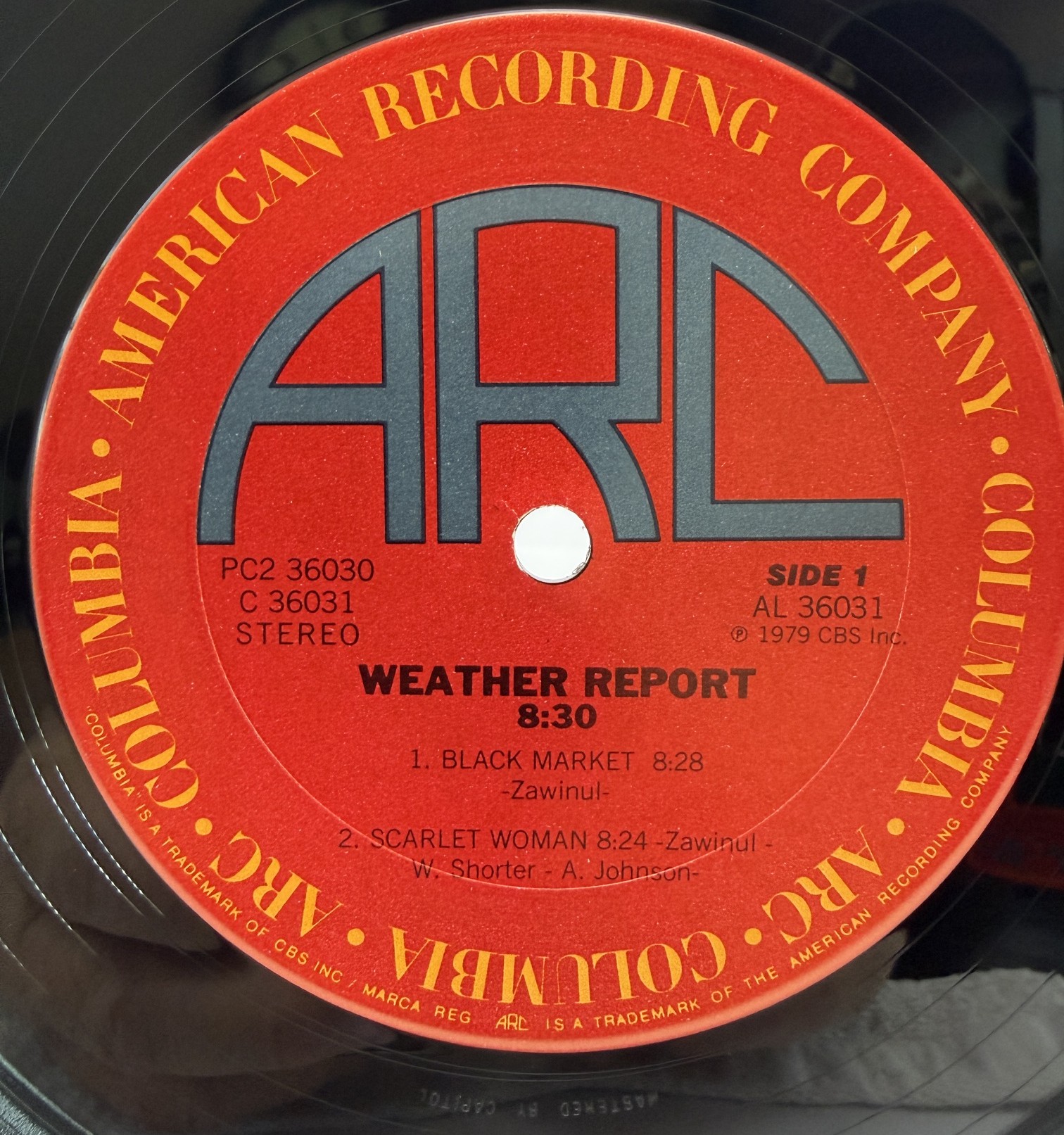 Weather Report 8:30 side 1 red ARC Columbia label PC2 36030