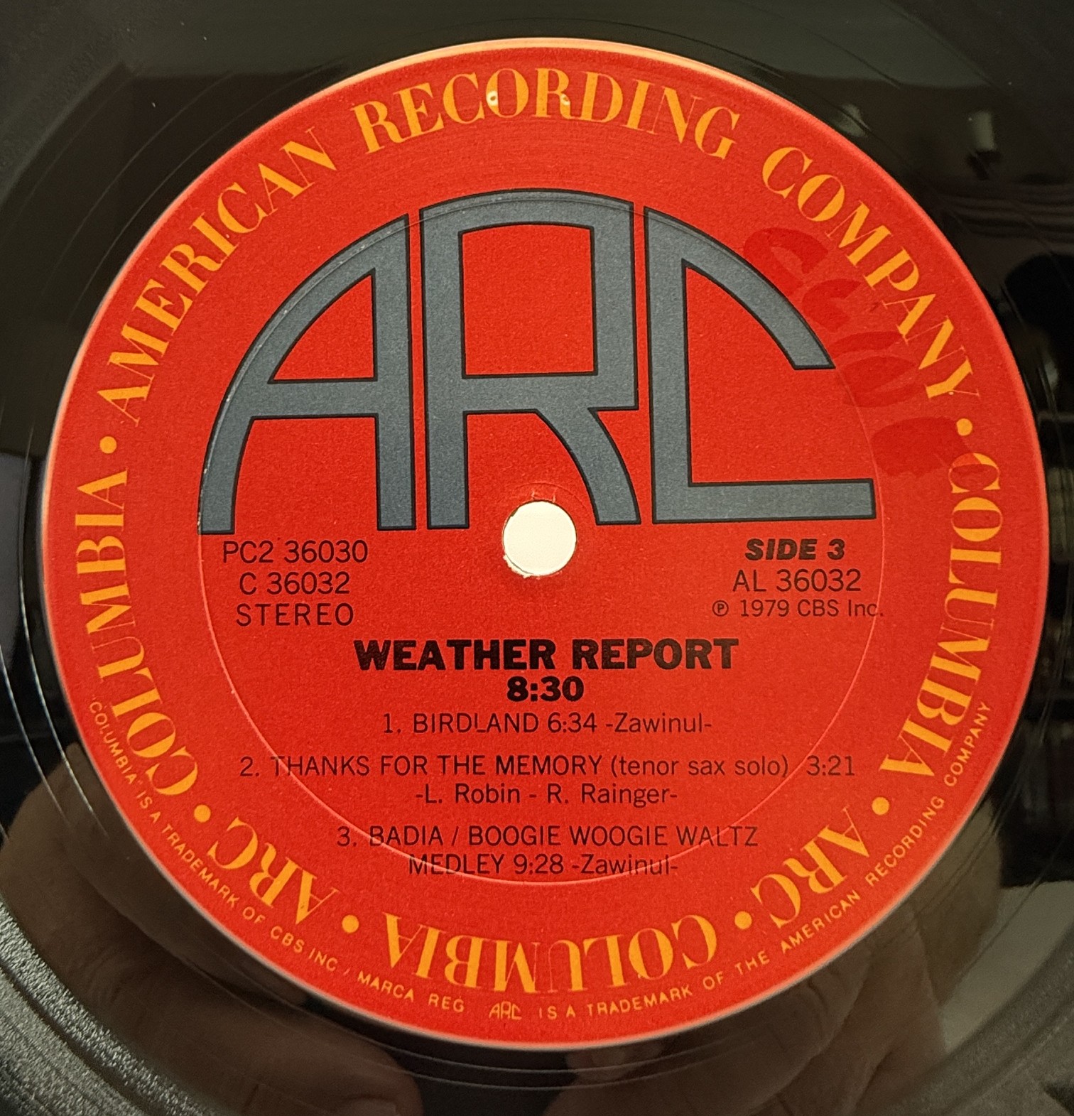 Weather Report 8:30 side 3 original ARC Columbia label