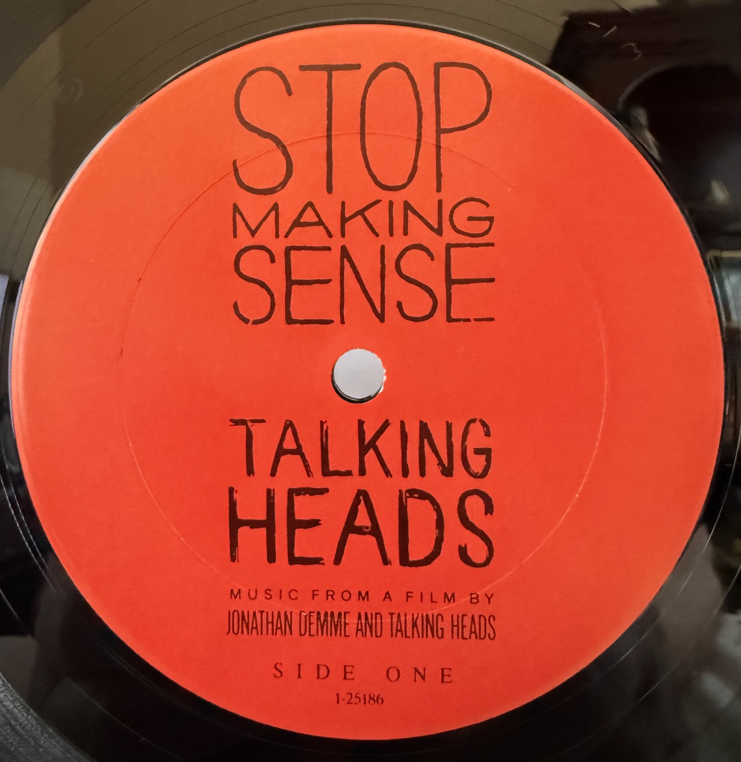 Talking Heads Stop Making Sense Sire W1-25186 Columbia House Side A label